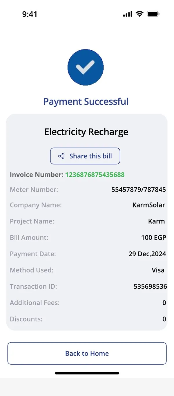 Payment successful receipt